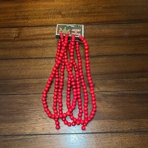Christmas Red Beaded 9’ Garland